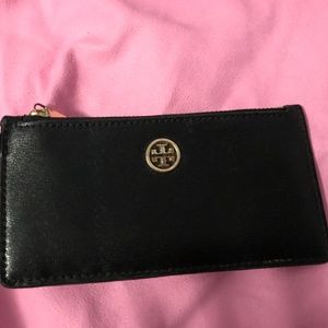 Tory Burch Womens Parker Zip Card Case Black